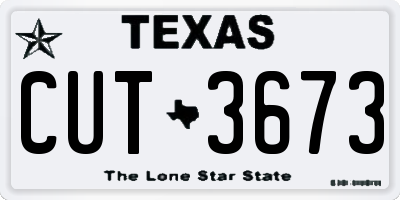 TX license plate CUT3673
