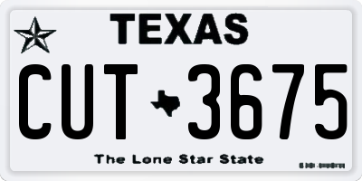 TX license plate CUT3675