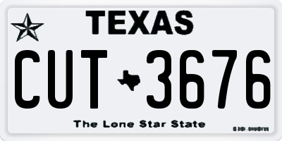 TX license plate CUT3676