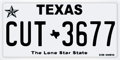 TX license plate CUT3677