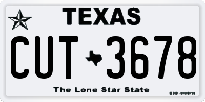 TX license plate CUT3678