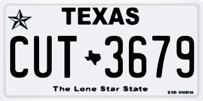 TX license plate CUT3679