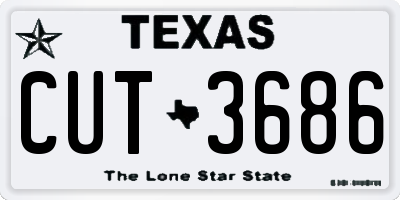 TX license plate CUT3686