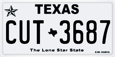 TX license plate CUT3687