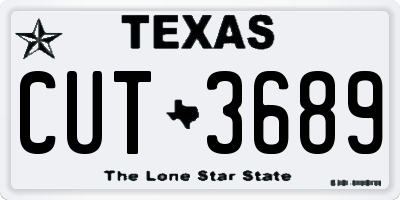 TX license plate CUT3689