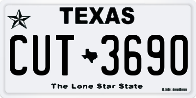 TX license plate CUT3690