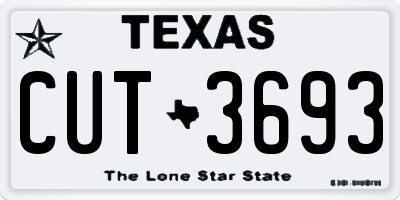 TX license plate CUT3693