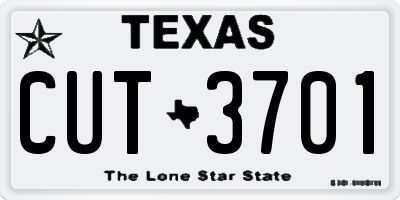 TX license plate CUT3701