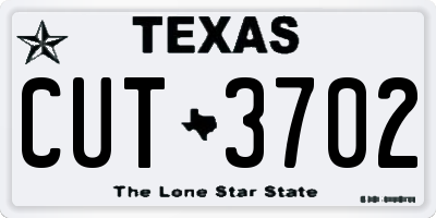 TX license plate CUT3702