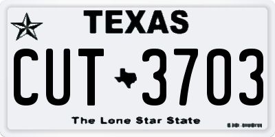 TX license plate CUT3703
