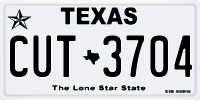TX license plate CUT3704