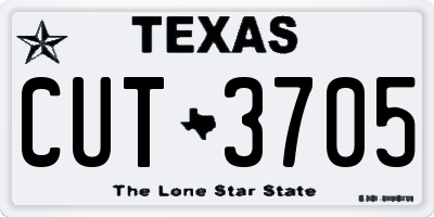 TX license plate CUT3705