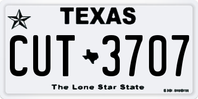 TX license plate CUT3707
