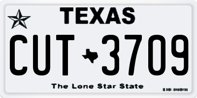 TX license plate CUT3709
