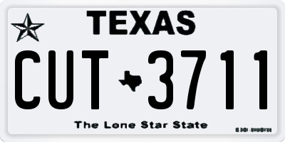 TX license plate CUT3711