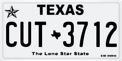 TX license plate CUT3712