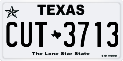 TX license plate CUT3713