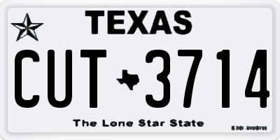 TX license plate CUT3714