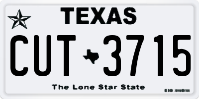 TX license plate CUT3715