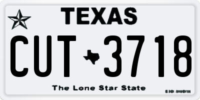 TX license plate CUT3718