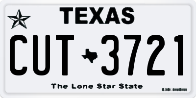 TX license plate CUT3721