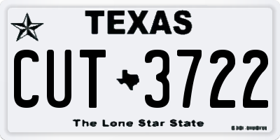 TX license plate CUT3722
