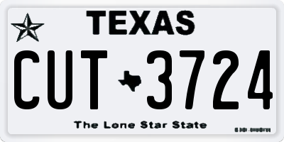 TX license plate CUT3724