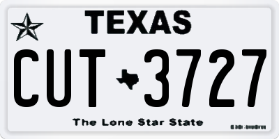 TX license plate CUT3727