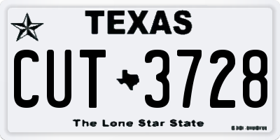 TX license plate CUT3728