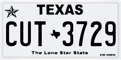 TX license plate CUT3729