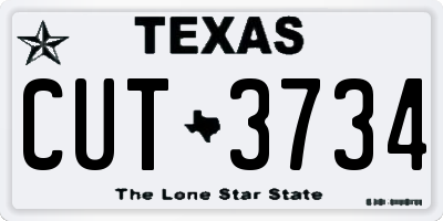 TX license plate CUT3734
