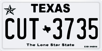 TX license plate CUT3735