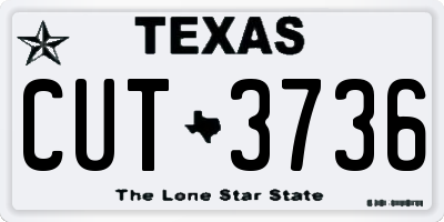 TX license plate CUT3736