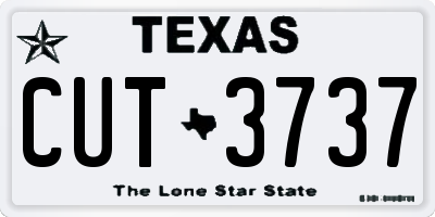 TX license plate CUT3737