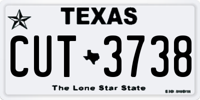 TX license plate CUT3738
