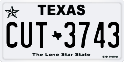 TX license plate CUT3743