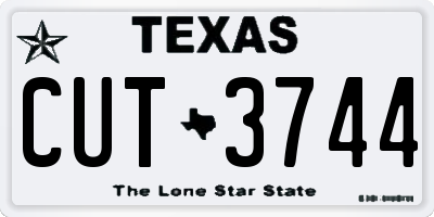 TX license plate CUT3744