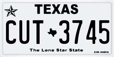 TX license plate CUT3745