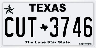 TX license plate CUT3746