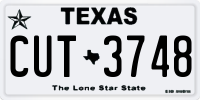 TX license plate CUT3748