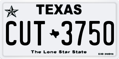 TX license plate CUT3750