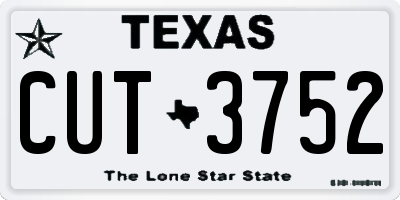 TX license plate CUT3752
