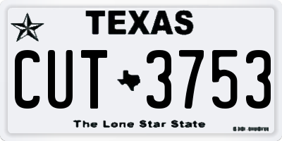 TX license plate CUT3753