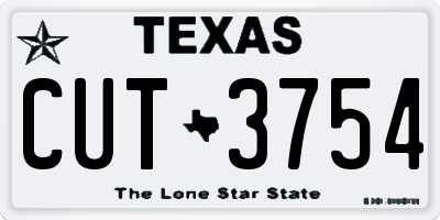TX license plate CUT3754