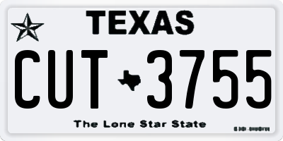 TX license plate CUT3755