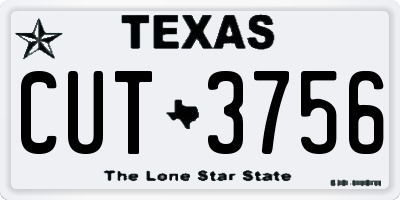 TX license plate CUT3756