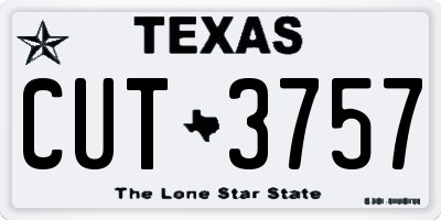 TX license plate CUT3757
