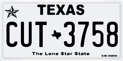 TX license plate CUT3758
