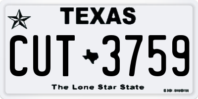 TX license plate CUT3759