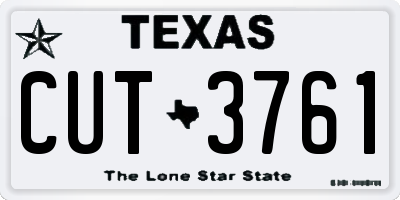 TX license plate CUT3761